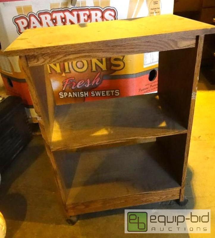 lot 4176 image: 3 Tier Microwave Cart On Wheels