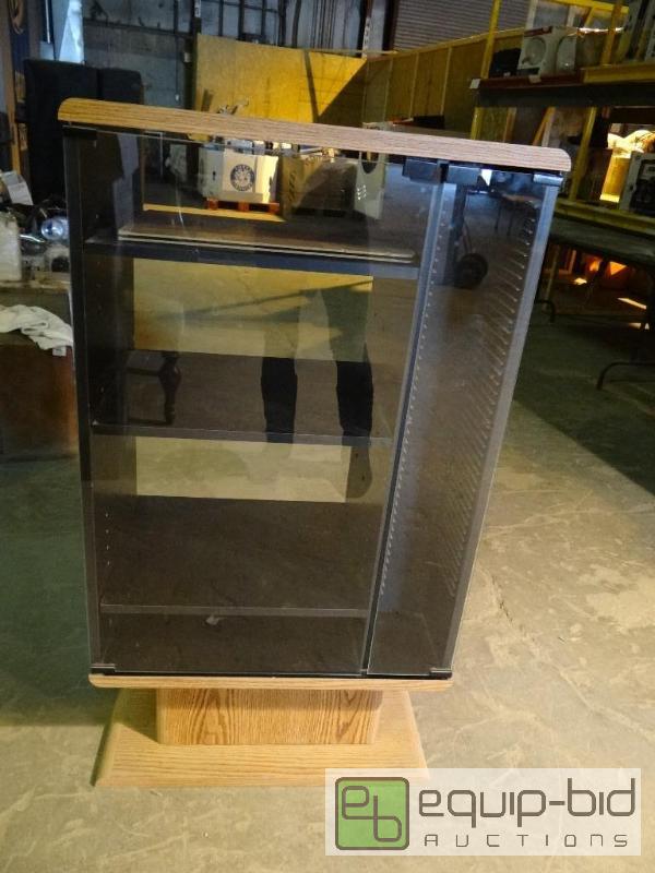 lot 4228 image: Glass Front DVD Book Cabinet
