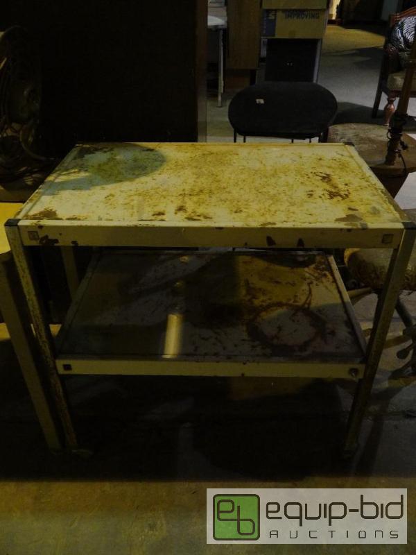 lot 4237 image: Old Metal Cart on Wheels