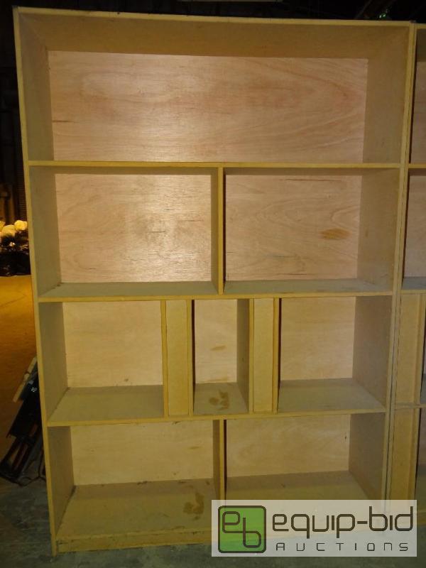 lot 4279 image: Light Colored Wood Book Shelf Organizing Cabinet