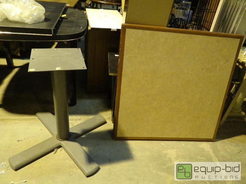 lot 4281 image: Metal Base Table w Tan Top