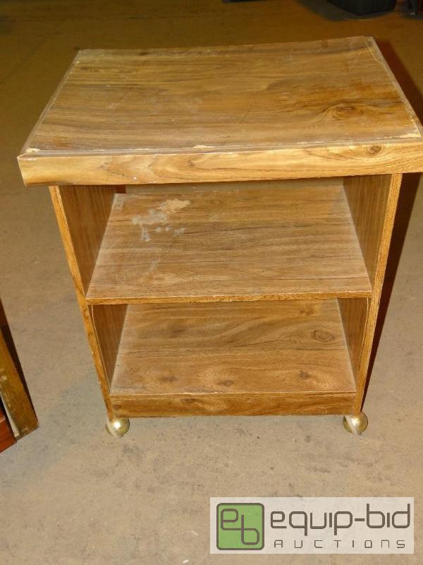 lot 4291 image: 2 Tier Microwave Cart On Wheels