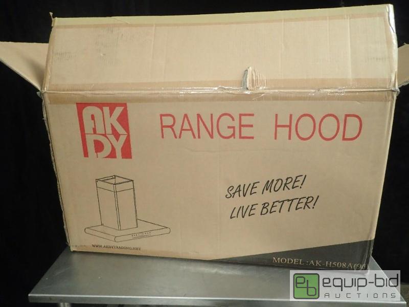 lot 213 image: AKDY New 36 European Style Wall Mount Stainless Steel Range Hood Vent Swiping Sensor Control