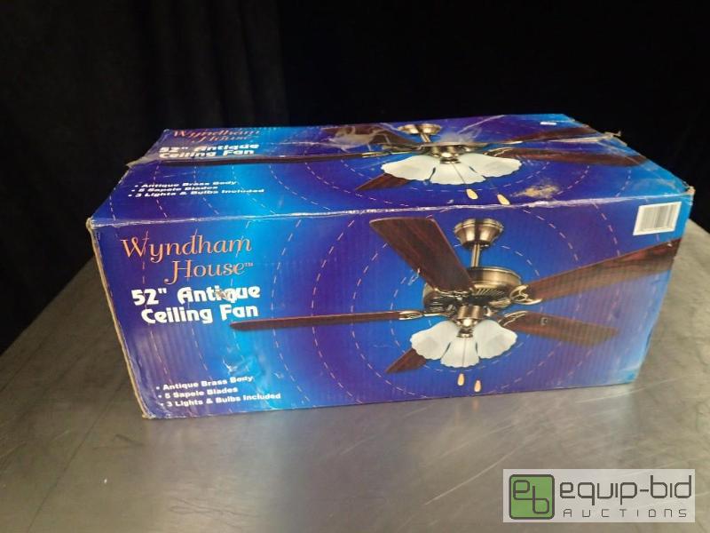 lot 218 image: Wyndhamh 52in Antique Ceiling Fan (New in box)
