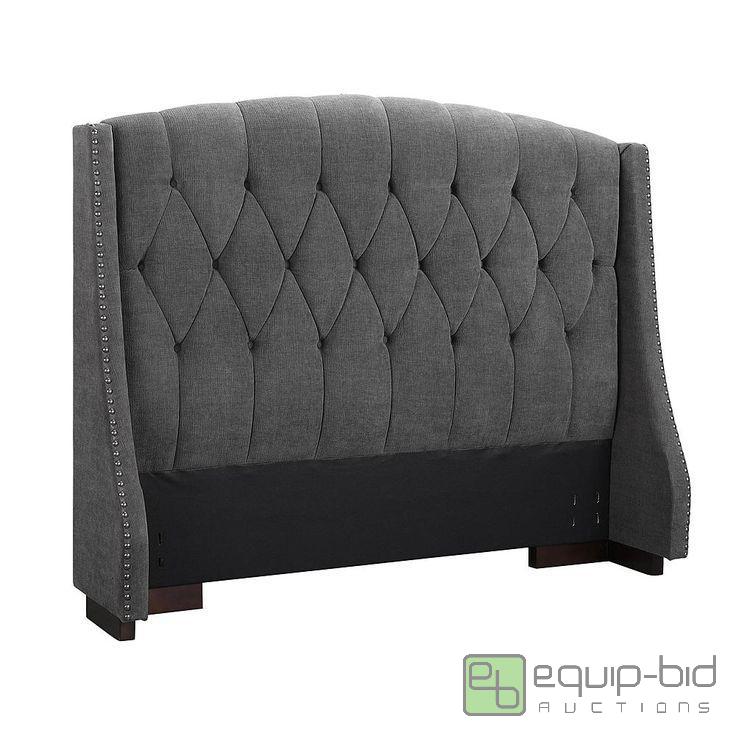 lot 236 image: Dorel Signature Sophia Steel Grey King Headboard
