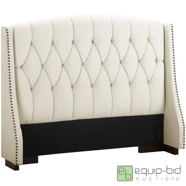lot 239 image: Dorel Signature Ivory Steel Grey King Headboard