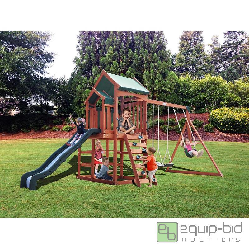 lot 249 image: Sportspower Timber Play II With Balcony Swing Set