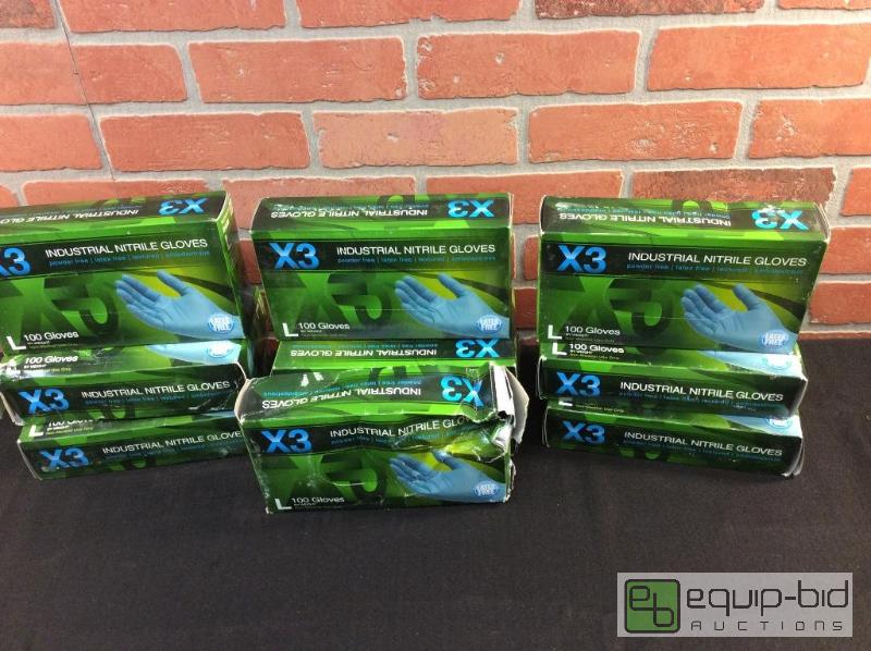 lot 105 image: X3 Industrial Nitrile&nbspGloves  Quantity ...