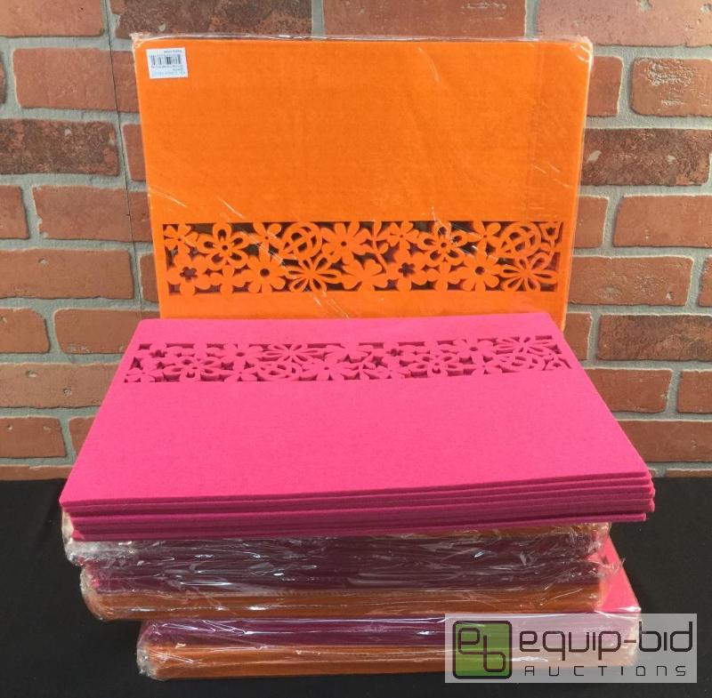 lot 132 image: Pink and Orange Floral Cut out Placemats  Qua...