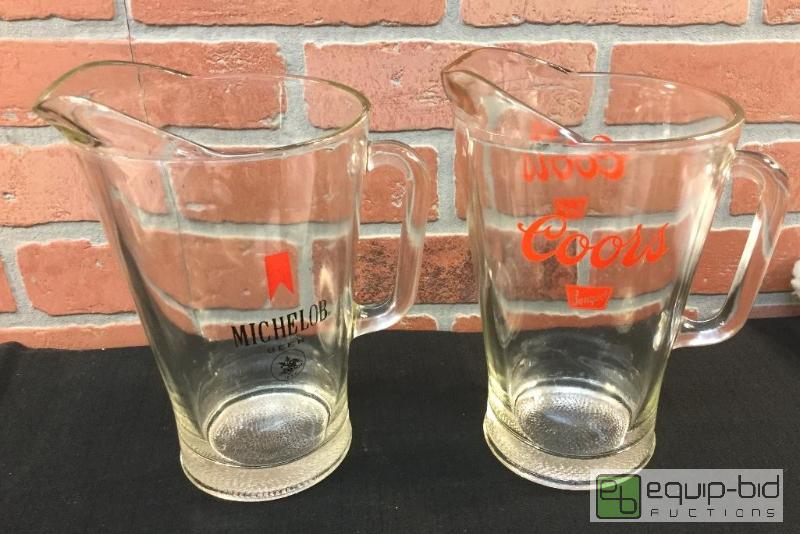 lot 136 image: Glass Beer Pitchers  Quantity 2 Condition U...