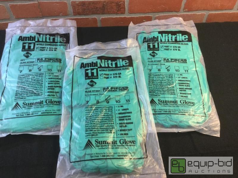 lot 195 image: Ambi Nitrile Examination Gloves  Quantity 3 ...