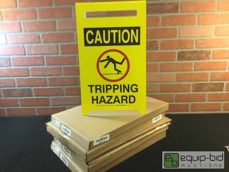 lot 210 image: Brady Caution Tripping Hazard Floor Stand  Qu...