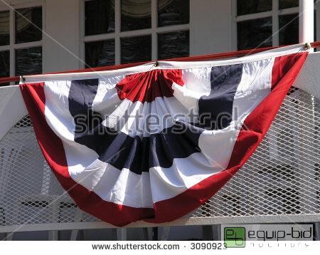 lot 60 image: Semi-Circle American Flag  First Photo is Sto...