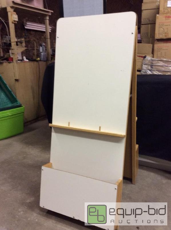 lot 81 image: Dual-Sided White Board Easel With Storage  Qu...
