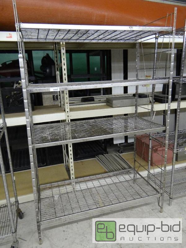 lot 495 image: Metal shelf unit with 4 shelves.  47&quot x ...