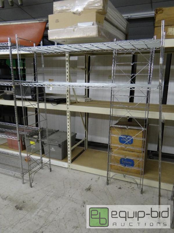 lot 497 image: Metal shelf unit with 2 shelves.  60&quot x ...