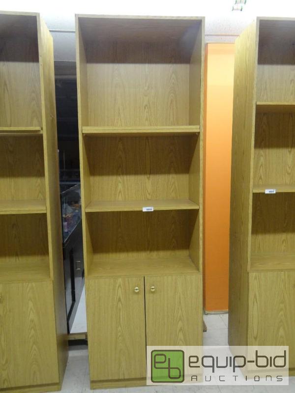 lot 502 image: Large bookshelf with shelves and 2 storage do...