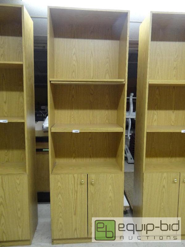 lot 503 image: Large bookshelf with shelves and 2 storage do...