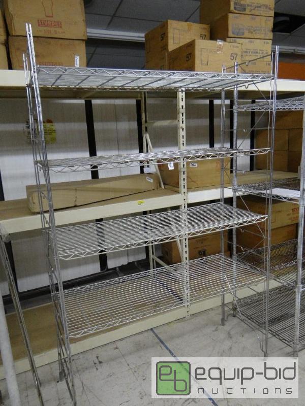 lot 507 image: Metal shelving unit with 4 shelves.  47&quot...