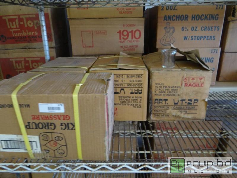lot 548 image: 4 cases of new glass candle holders....