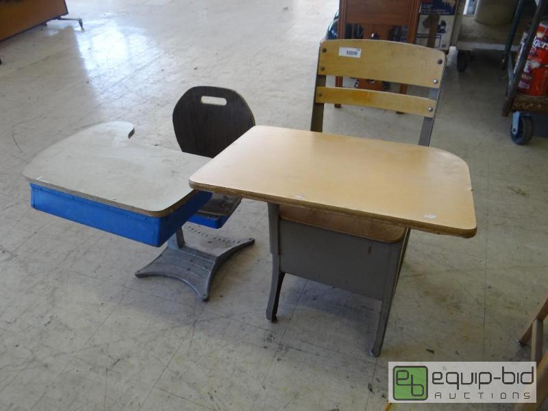 lot 558 image: 2 vintage Childs school desks....