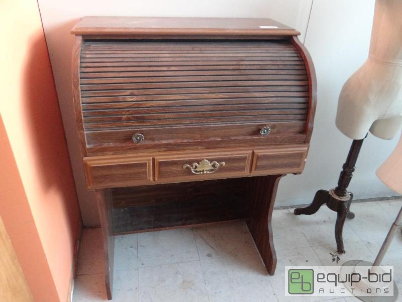 lot 562 image: Roll top desk with drawer....