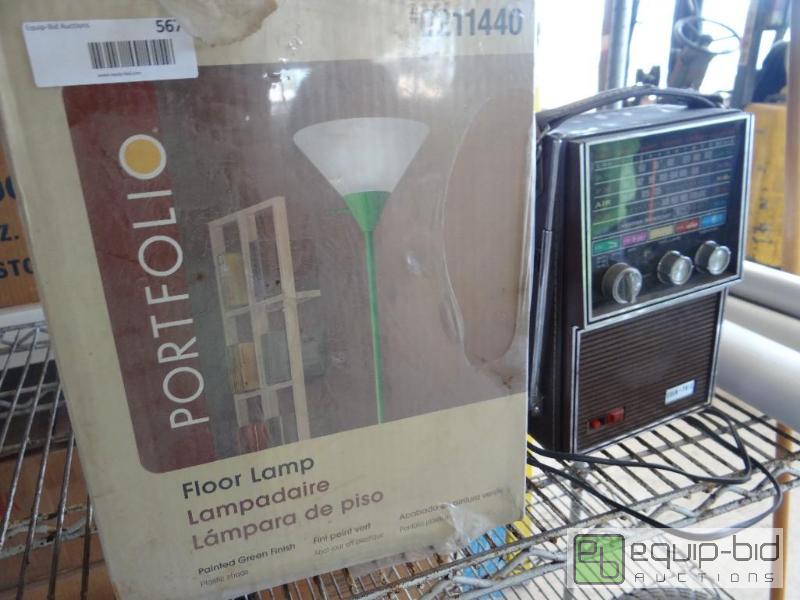 lot 567 image: New in box floor lamp and old radio that work...