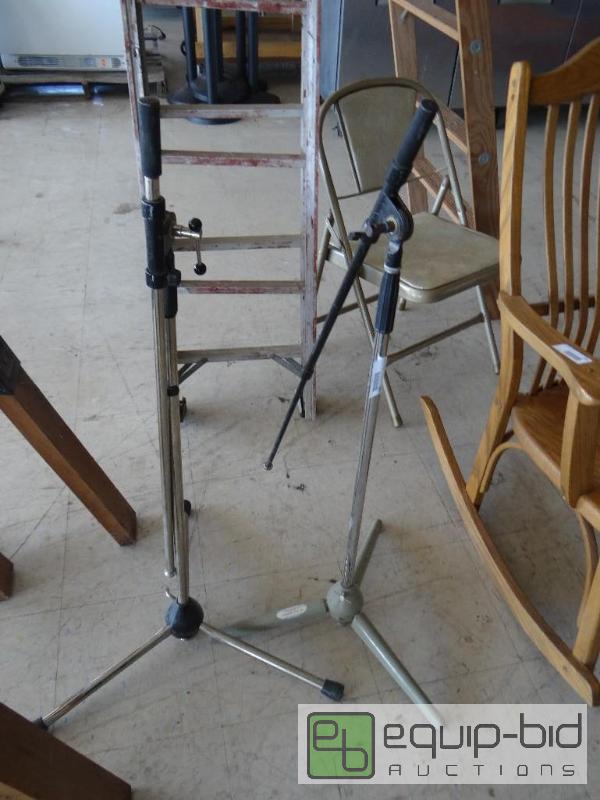 lot 591 image: 2 adjustable microphone stands....