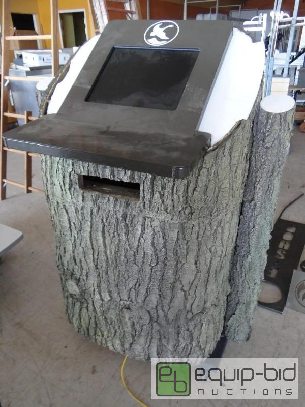 lot 609 image: Tree display stand with monitor.  Pretty cool...