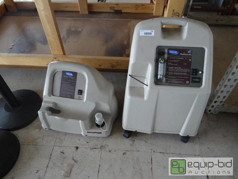 lot 796 image: Lot of 2 invacare oxygen machines.  Untested....