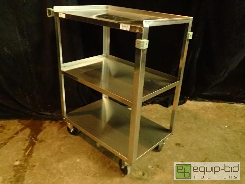 lot 3078 image: 3-Tier Stainless Steel Cart on Casters