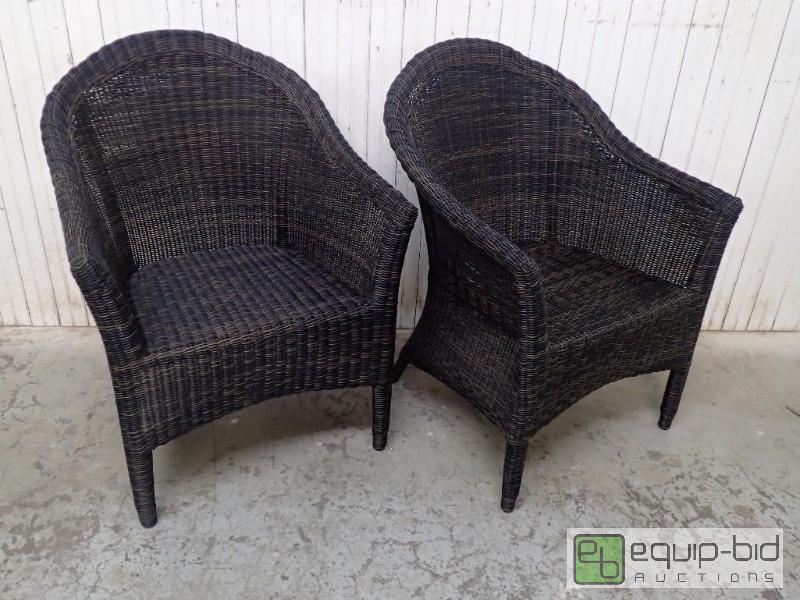 lot 3341 image: Smith and Hawkins Wicker Patio Chairs