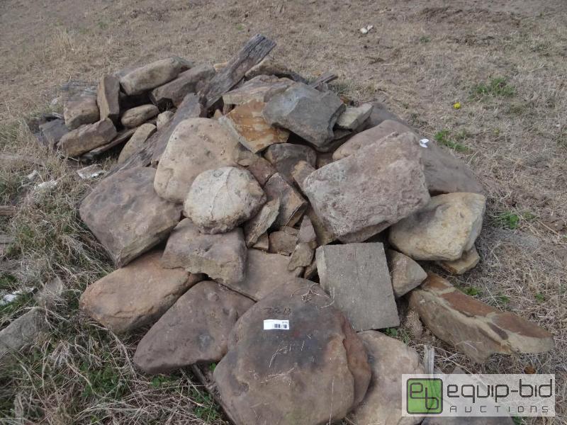 lot 2213 image: Pile of various size landscaping rock.   Sk...