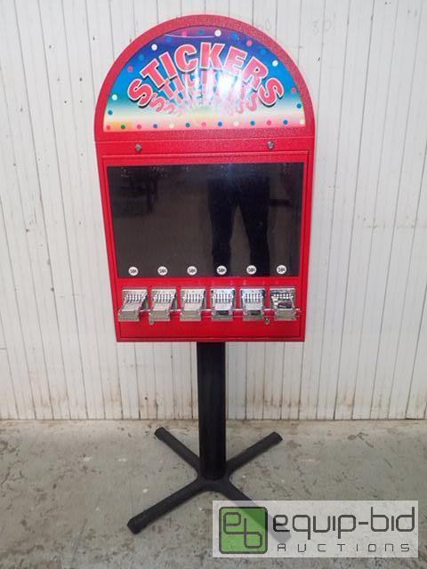 lot 1040 image: (6) Slot Sticker Machine with ESD Standard Coin Mechanisms