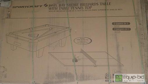 lot 1048 image: Sportscraft 84in Bay Shore Billiards Table with Table Tennis Top