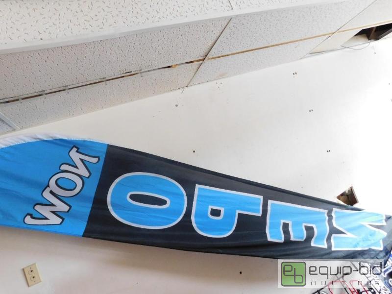 lot 5021 image: Big Now Open Flag With Flag Stick