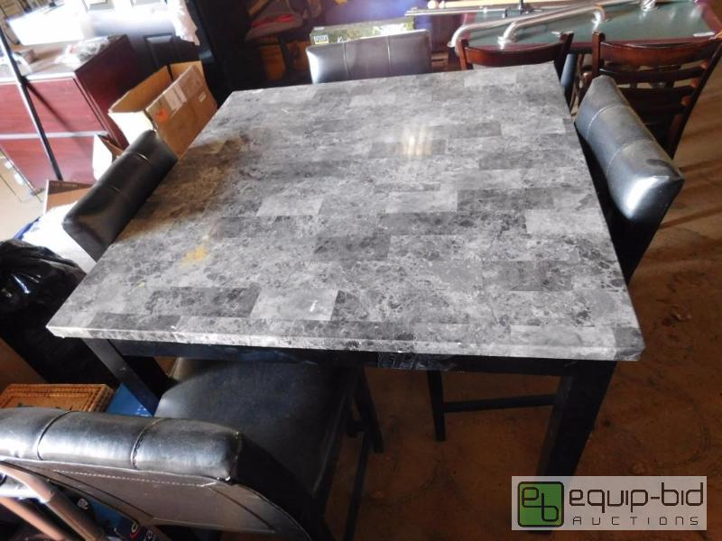 lot 290 image: Bar Height Dining Table Set With 5 Chairs