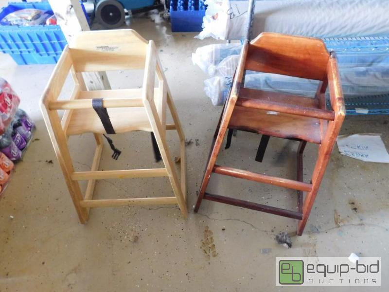 lot 323 image: 2 Wooden Seating Kids High Chairs