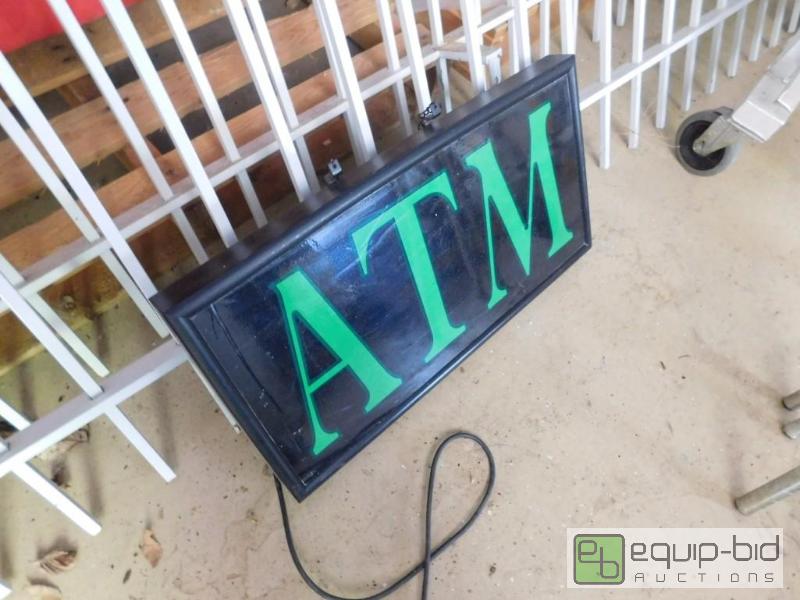 lot 330 image: Gas Tube Lighted ATM Sign 24X13In