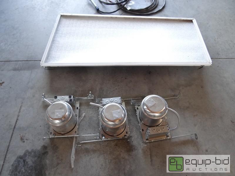 lot 416 image: (3) New Can Lights And Fluourescent Light Fixture