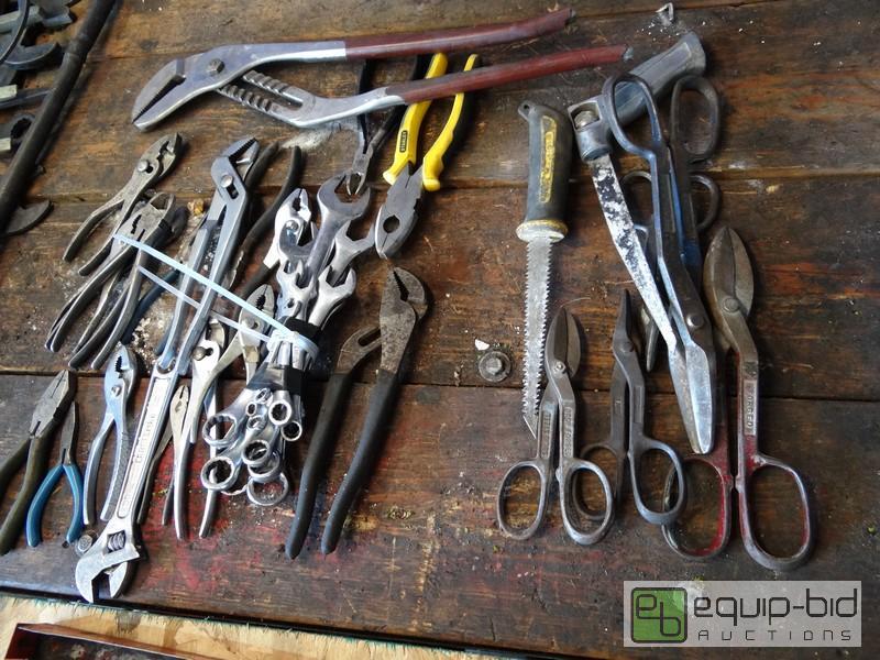 lot 611 image: Large Lot Of Various Pliers Wrenches And Hand Tools