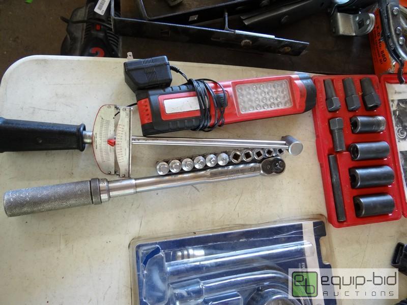 lot 627 image: Lot Of Hand Tools And Rechargable Light