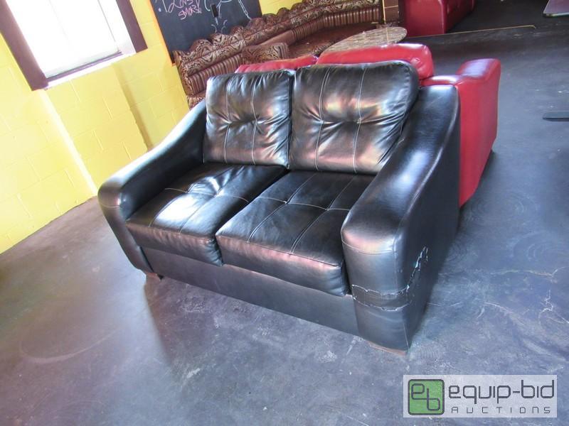lot 191 image: Black Vinyl Love Seat