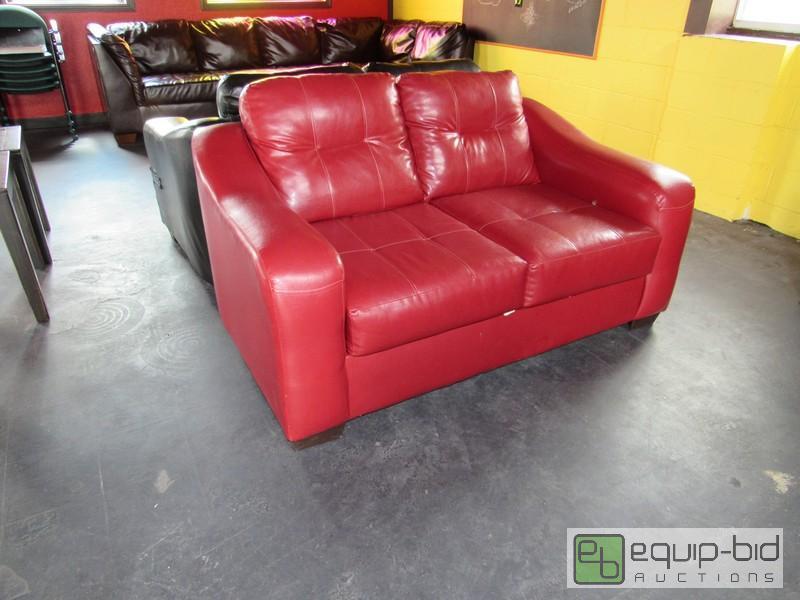 lot 192 image: Red Vinyl Love Seat