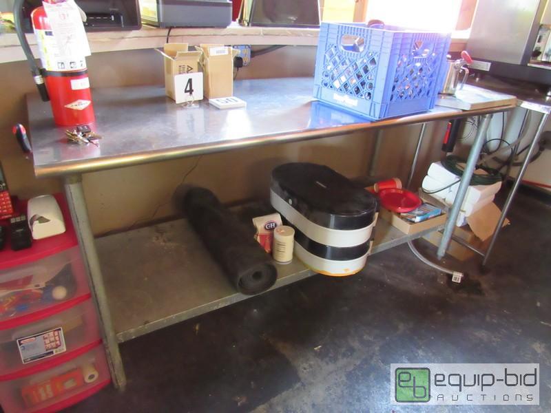 lot 208 image: 72 Stainless Top Table With Shelf Below