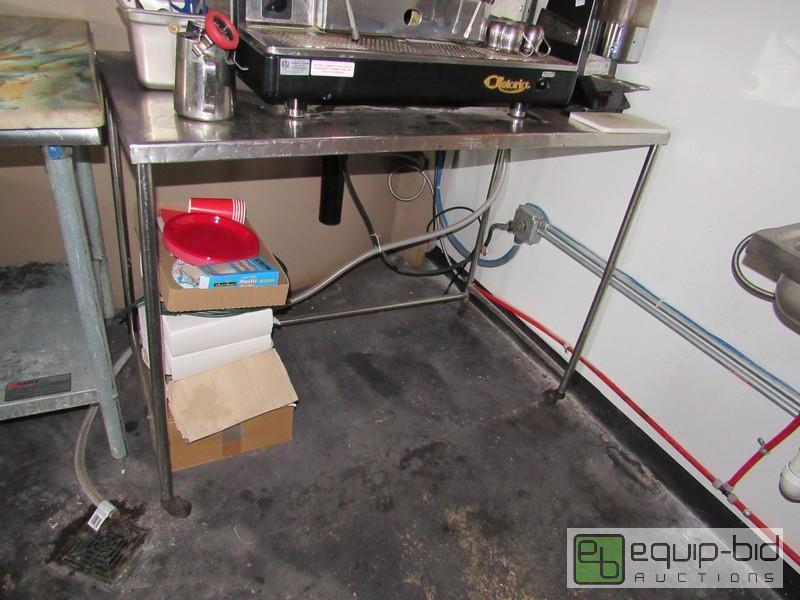 lot 209 image: 48 Stainless Top Table On Small Casters