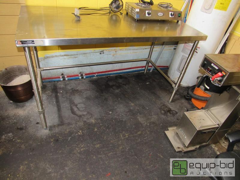 lot 215 image: 60 Full Stainless Adjustable Height Aero Table