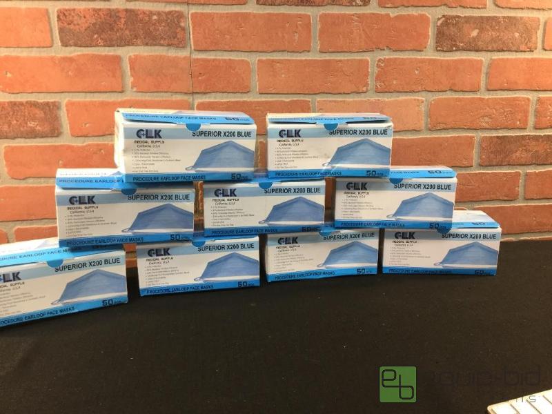 lot 100 image: CLK Superior X200 Blue Procedure Earloop Fac...