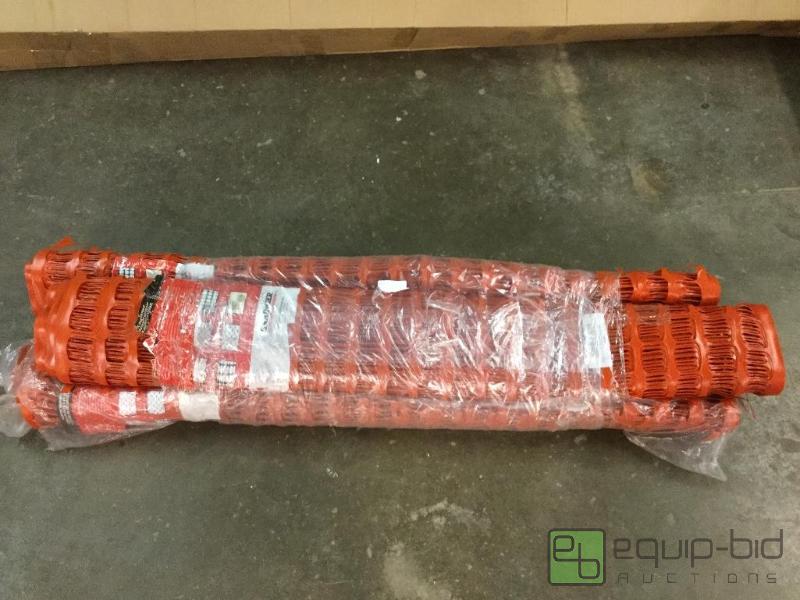 lot 129 image: Orange Safety Fence  Quantity 3 Rolls Condit...