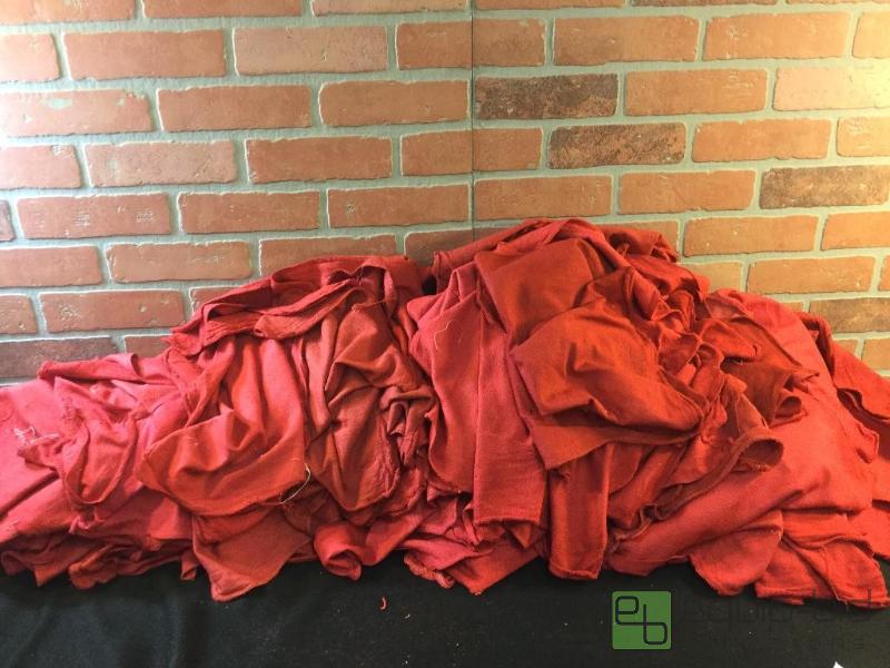 lot 135 image: Red Shop Rags  Quantity Approximately 224 Co...